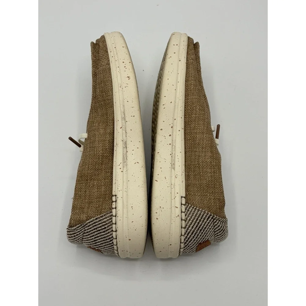 Hey Dude Wendy Rise Woven Tan Shoes Women's Size 9 Slip On Summer Shoes
